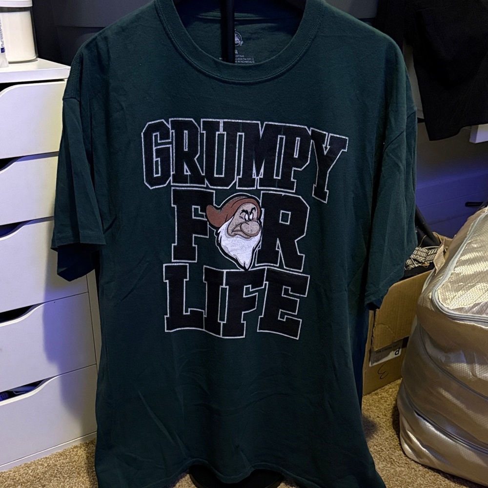 Disney Grumpy For Life Dark Green Unisex Graphic Tee